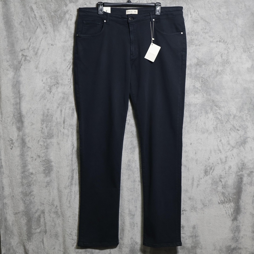 RYE 51 Pants Mens 39x35 Midnight Blue Silo Straight Stretch French Twill Chino